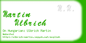martin ulbrich business card
